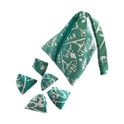 a turquoise tikar batu seremban against a white background 