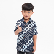 Boy's Batik Shirt - Navy Buluh - Batik Boutique