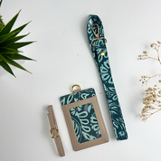 Batik Lanyard and Luggage Tag - Teal Ukir