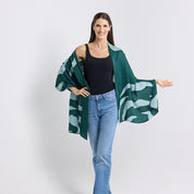 Batik Scarf (Silk Cotton) - Emerald Rose