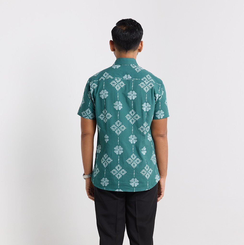 Men's Batik Shirt - Emerald Songket