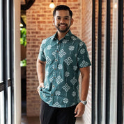 Men's Batik Shirt - Emerald Songket