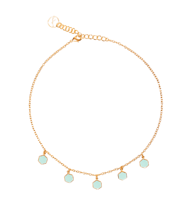 Fugeelah Necklace - Collar Dangle (Mint) - Batik Boutique