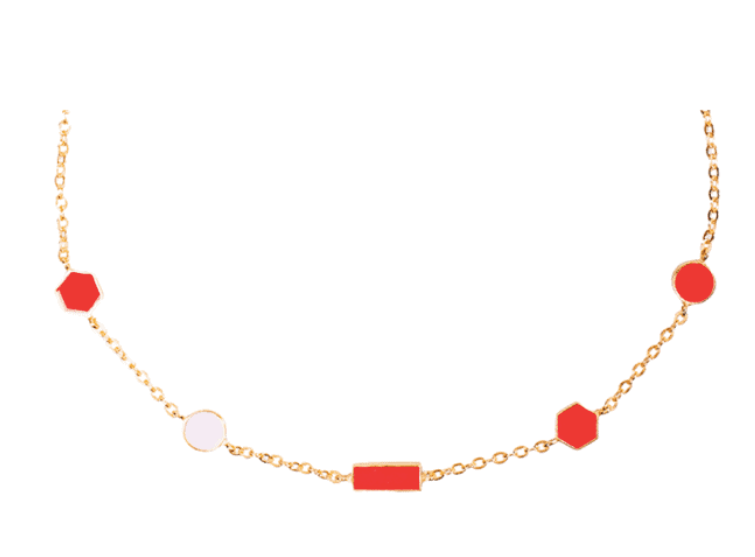 Fugeelah Necklace - Collar Dangle (Red) - Batik Boutique