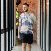Men's Cuban Batik Shirt - Lavender Bukit