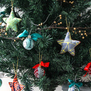 Heart Ornament (Reversible) - Grey Banana Leaf - Batik Boutique