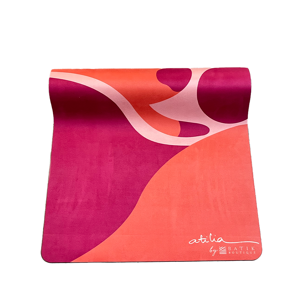 Home Yoga Mat - Fuchsia Cat Yogis - Batik Boutique