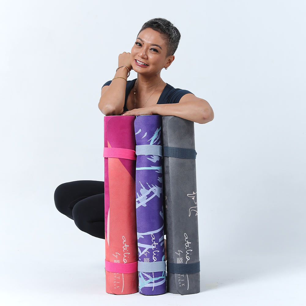 Home Yoga Mat - Fuchsia Cat Yogis - Batik Boutique