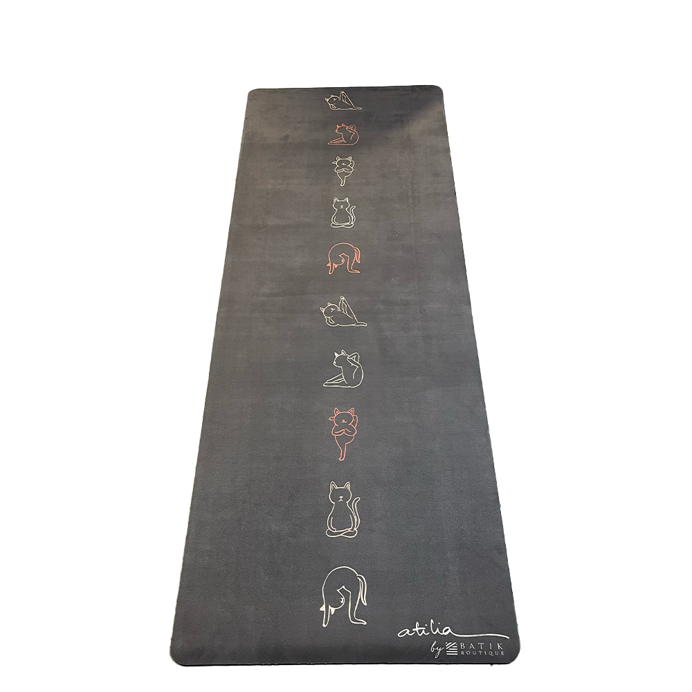 Home Yoga Mat - Jet Cat Yogis - Batik Boutique