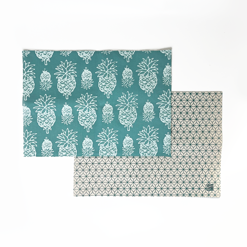 Homeware Gift Set (Reversible) - Turquoise Pineapple - Batik Boutique