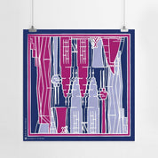 KL Skyline Scarf (Silk Cotton) - Fuchsia Jambu