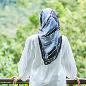 KL Skyline Scarf (Silk Cotton) - Jet Arang - Batik Boutique