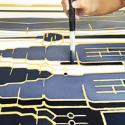 KL Skyline Scarf (Silk Cotton) - Jet Arang - Batik Boutique