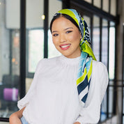 KL Skyline Scarf (Silk Cotton) - Teal Rimba - Batik Boutique