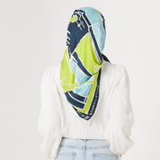 KL Skyline Scarf (Silk Cotton) - Teal Rimba - Batik Boutique