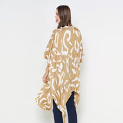 back view of the tan rimba kimono 
