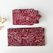 Batik Neck Tie & Pocket Square (Silk Cotton) - Crimson Driftwood