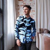 Men's Long-Sleeved Batik Shirt - Moonlight Palma