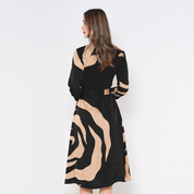(SALE) Batik Long Shirt Dress (Silk Cotton) - Ecru Rose