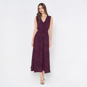 Batik Maxi dress in plum orchid  front photo 