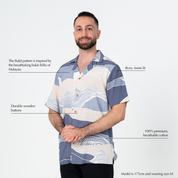 Men's Cuban Batik Shirt - Lavender Bukit