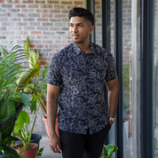 Men's Batik Classic Shirt - Jet Hibiscus