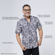 Men's Batik Shirt - Black Floret