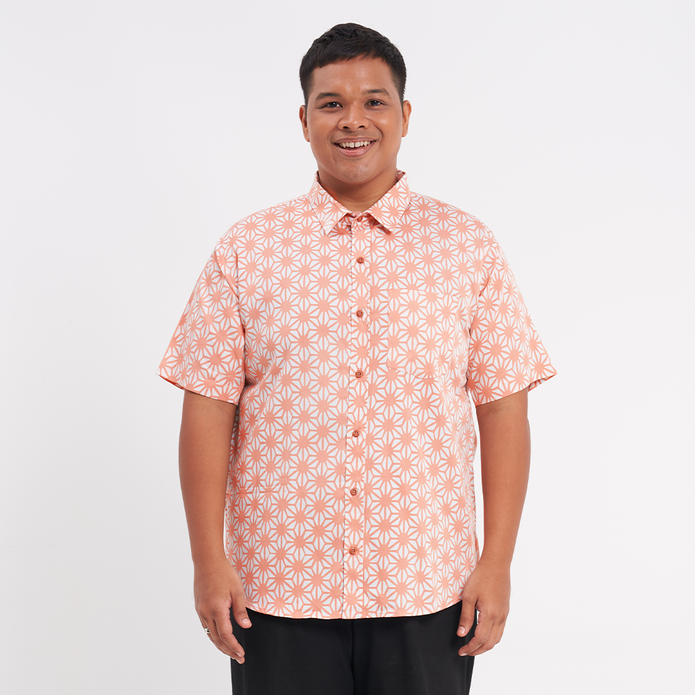 Men's Batik Shirt - Peach Firework