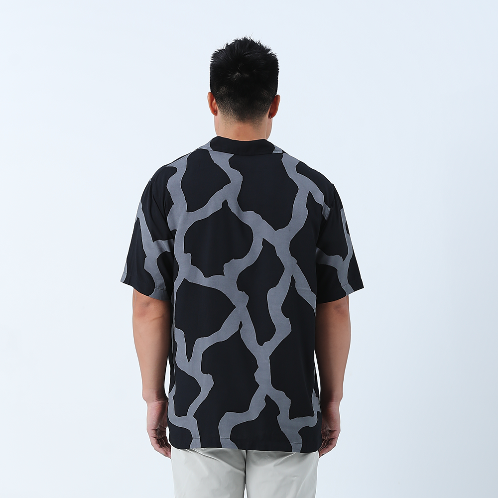 Men's Batik Cuban Shirt - Jet Chain - Batik Boutique