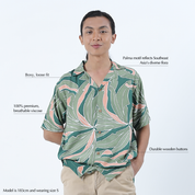 Men's Batik Cuban Shirt - Jungle Palma - Batik Boutique