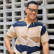 Men's Batik Cuban Shirt - Midnight Bukit - Batik Boutique