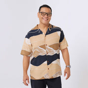 Men's Batik Cuban Shirt - Midnight Bukit - Batik Boutique