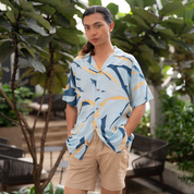 Men's Batik Cuban Shirt - Ocean Palma - Batik Boutique