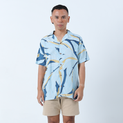 Men's Batik Cuban Shirt - Ocean Palma - Batik Boutique