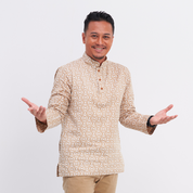 Men's Batik Kurta - Latte Kompas - Batik Boutique