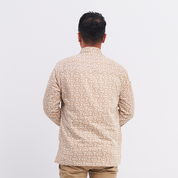 Men's Batik Kurta - Latte Kompas - Batik Boutique