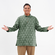 Men's Batik Kurta - Olive Bawang - Batik Boutique