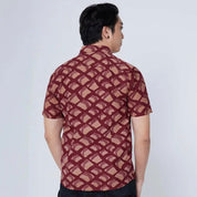 Men's Batik Shirt - Crimson Nasi Lemak - Batik Boutique