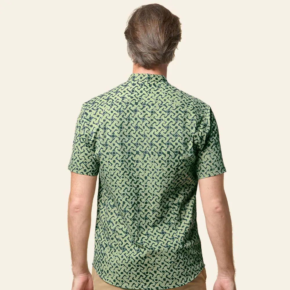 Men's Batik Shirt - Forest Arabesque - Batik Boutique