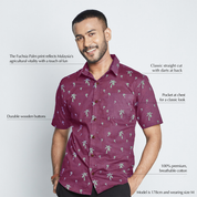 Men's Batik Shirt - Fuchsia Palm - Batik Boutique