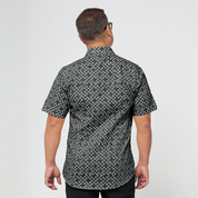 Men's Batik Shirt - Grey Arabesque - Batik Boutique