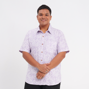 Men's Batik Shirt - Lilac Floret - Batik Boutique