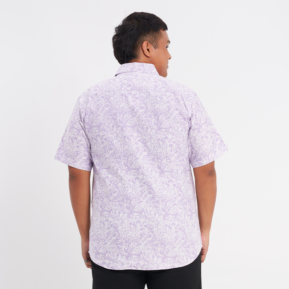 Men's Batik Shirt - Lilac Floret - Batik Boutique