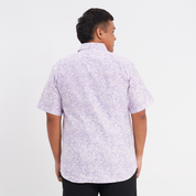Men's Batik Shirt - Lilac Floret - Batik Boutique