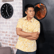 Men's Batik Shirt - Mustard Ukir - Batik Boutique