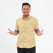Men's Batik Shirt - Mustard Ukir - Batik Boutique