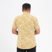 Men's Batik Shirt - Mustard Ukir - Batik Boutique
