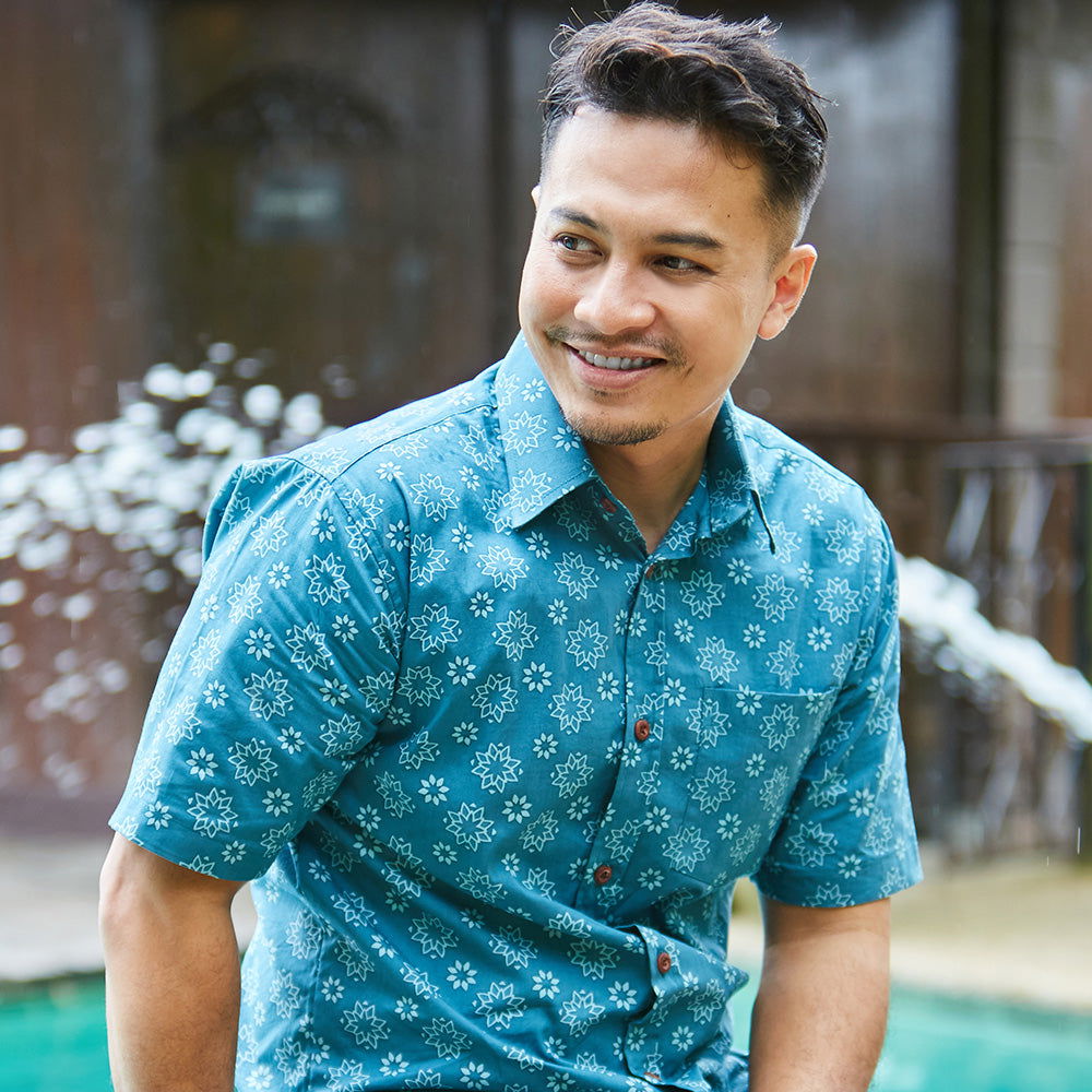 Men's Batik Shirt - Ocean Bintang - Batik Boutique