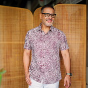 Men's Batik Shirt - Pink Floret - Batik Boutique