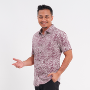 Men's Batik Shirt - Pink Floret - Batik Boutique